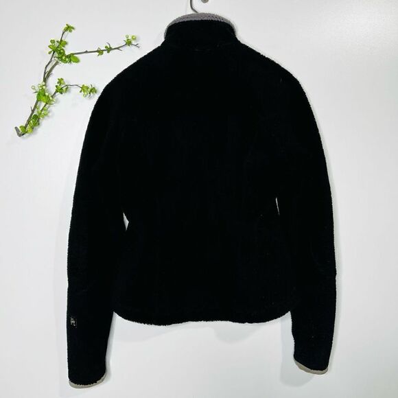 Patagonia Black Fluffy Fleece Jacket Zippered Gray Lining - Picture 14 of 16